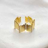 925 Silver | Asymmetric Ring with Stone Detail