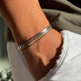 925 Silver | Double-Layer Patterned Men’s Cuff Bracelet