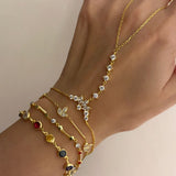 925 Silver | White Stone Crown Hand Chain