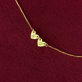 Double Heart Charm Necklace
