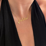 14K Gold | Personalized 3D Handwriting Necklace with 0.05ct Diamonds