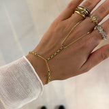 925 Silver | Round Green Stone Hand Chain