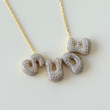 925 Silver | Personalized 3D Mini Bubble Necklace with Stones