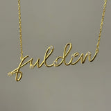 14K Gold | Personalized 3D Handwriting Necklace with 0.05ct Diamonds