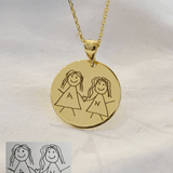 925 Silver | Personalized Handwriting or Photo Round Pendant Necklace