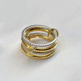 925 Silver | 5-Piece Thin Interlock Ring Set