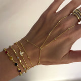 925 Silver | Double Chain Beaded Hand Chain