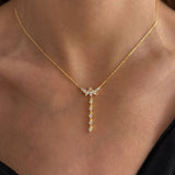 925 Silver | White Stone Crown Y Necklace