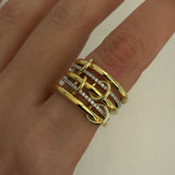 925 Silver | 5-Piece Thin Interlock Ring Set