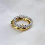 925 Silver | 2-Piece Thick Interlock Ring Set