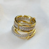 925 Silver | 5-Piece Thick Interlock Ring Set