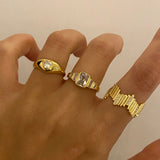 925 Silver | Asymmetric Ring with Stone Detail