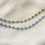 925 Silver | Aquamarine Heart Choker Necklace