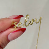 14K Gold | Personalized 3D Handwriting Necklace with 0.05ct Diamonds