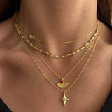 14K Gold | Personalized Box Chain Collarbone Letter Necklace