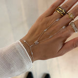 925 Silver | Baguette Stone Hand Chain