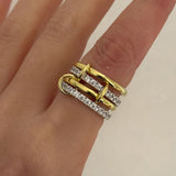 925 Silver | 4-Piece Thick Interlock Ring Set