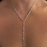 925 Silver | Manifest Y Chain Necklace with Hamsa, Star, Moon & Eye Charms