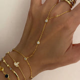 925 Silver | Minimal Round Stone Hand Chain