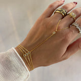 925 Silver | Triple Stone Minimal Hand Chain