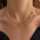 925 Silver | Colorful Stone Aura Necklace