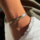 925 Silver | Double-Layer Patterned Men’s Cuff Bracelet