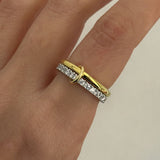 925 Silver | 2-Piece Thick Interlock Ring Set