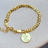 925 Silver | Personalized Thick Curb Chain Bracelet (Engrave or Sketch Option, Unisex)