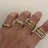 925 Silver | 2-Piece Thin Interlock Ring Set