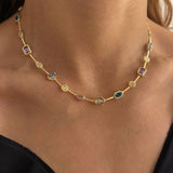 925 Silver | Colorful Stone Aura Necklace