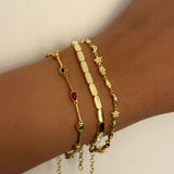 925 Silver | Colorful Multi Asymmetric Stone Bracelet