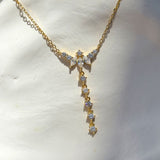 925 Silver | White Stone Crown Y Necklace