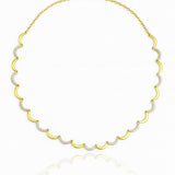 925 Silver | Wave Necklace with Stone Detail