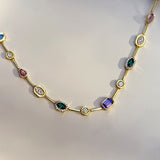 925 Silver | Colorful Stone Aura Necklace