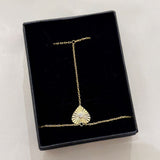 925 Silver | White Stone Heart Hand Chain