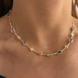 925 Silver | Colorful Stone Aura Necklace