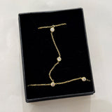 925 Silver | Minimal Round Stone Hand Chain