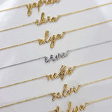 14K Gold | Personalized 3D Handwriting Necklace with 0.05ct Diamonds