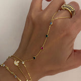 925 Silver | Colorful Heart Hand Chain