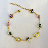 925 Silver | Colorful Stone Aura Bracelet