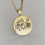 925 Silver | Personalized Handwriting or Photo Round Pendant Necklace
