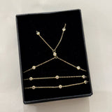 925 Silver | Triple Layer Minimal White Stone Hand Chain