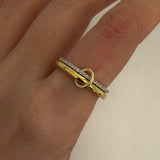 925 Silver | 2-Piece Thin Interlock Ring Set