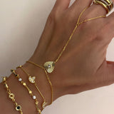 925 Silver | White Stone Heart Hand Chain