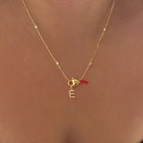 925 Silver | Personalized Heart Lock Necklace with Stone Detail & Curb Chain