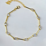 925 Silver | White Multi Teardrop Stone Bracelet