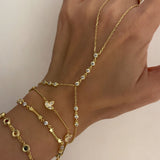 925 Silver | Round Stone Hand Chain