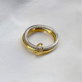 925 Silver | 2-Piece Thin Interlock Ring Set