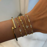 925 Silver | Navy Stone Eye Charm Bracelet