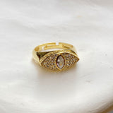925 Silver | Eye Ring with Marquise Stone Detail